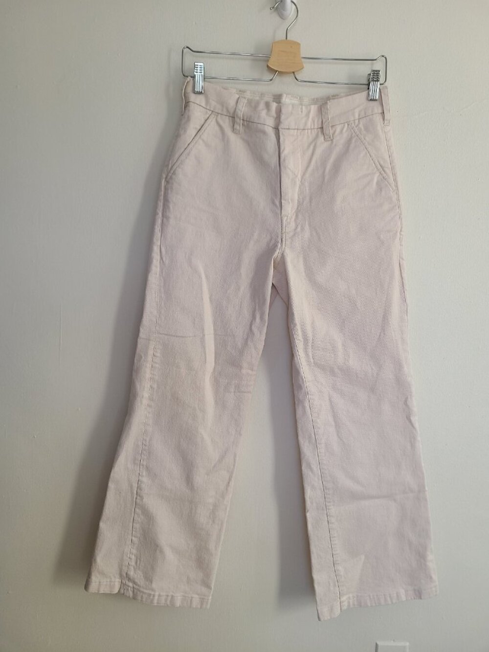 MOTHER The Sk8r Prep Sneak Jeans Light Pink School Size 27 Wide Leg